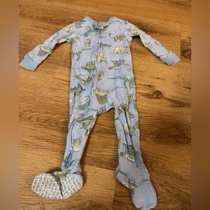 Carter's Light Blue Dinosaur Footed One Piece
